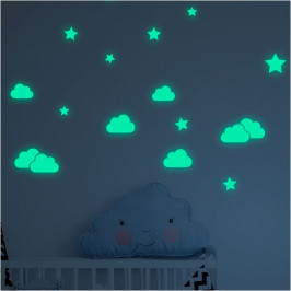 Sada nástenných detských svietiacich samolepiek Ambiance Clouds and Stars